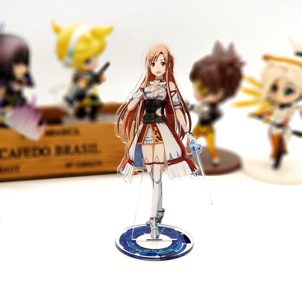 Sword Art Online SAO Kirito Kazuto Asuna acrylic standee figurines desk decoration cake topper anime