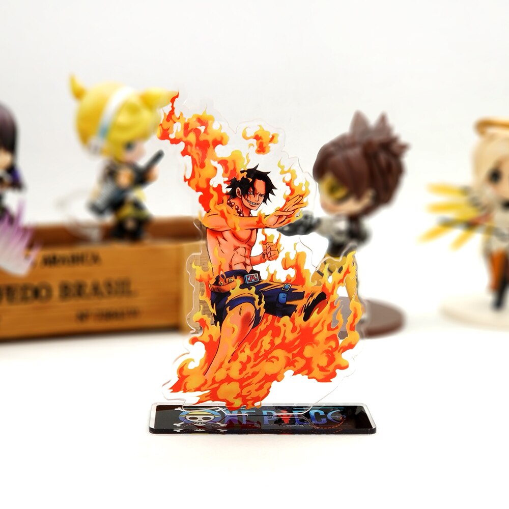 One Piece Ace the fire fist acrylic standee figurines desk decoration cake topper anime