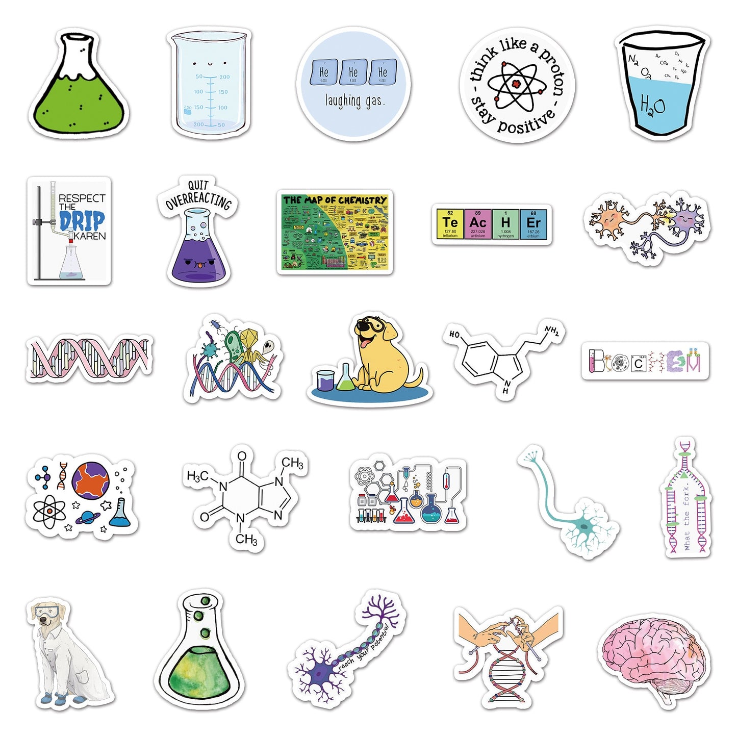 10/30/50PCS Cartoon Science Sticker Physical Element Education For Suitcase Skateboard Laptop Luggage Fridge Graffiti StickersF5