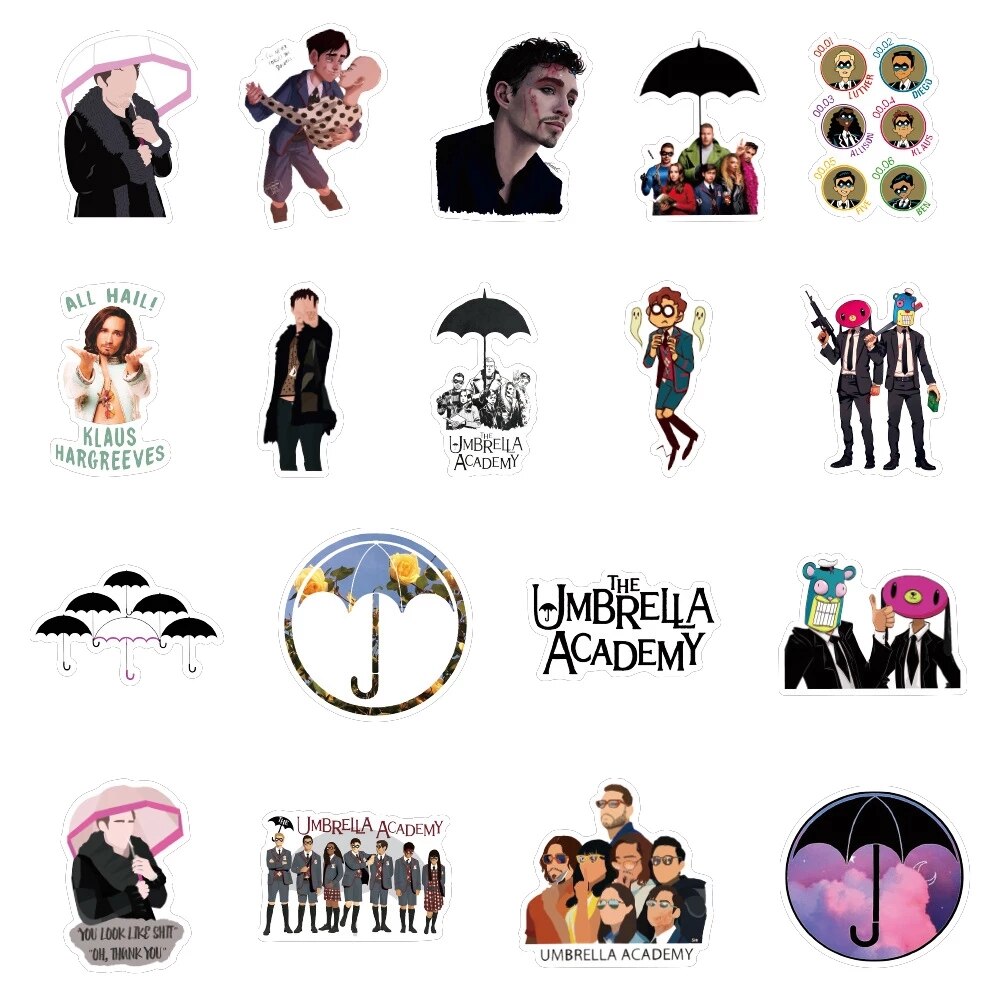 10/30/50PCS Cartoon TV Series The Umbrella Academy Stickers DIY Toys Laptop Skateboard Guitar Helmet Decals Graffiti Sticker F5