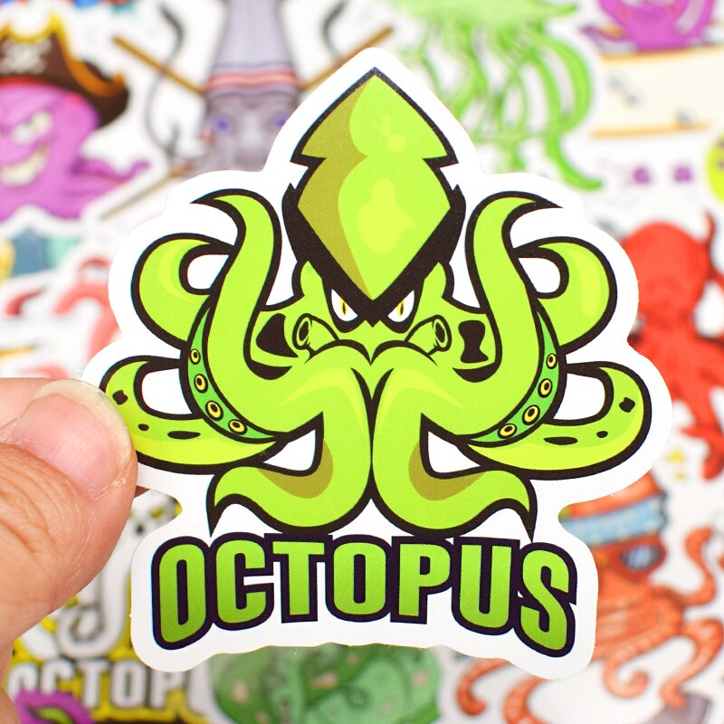 10/30/50PCS Cartoon Octopus Stickers Ocean Animals DIY Laptop Fridge Skateboard Guitar Car Funny Kids Gifts Decals Stickers F5