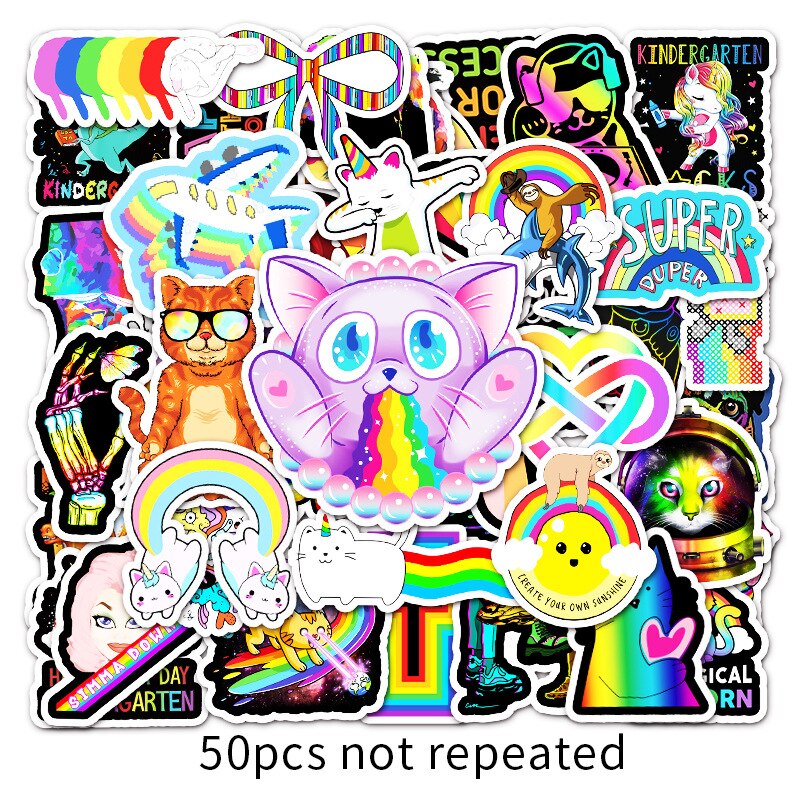 50PCS Mixed Cartoon INS Style Cute Colorful Stickers DIY Bike Travel Luggage Laptop Graffiti Waterproof Sticker Kid Toy Decal F5