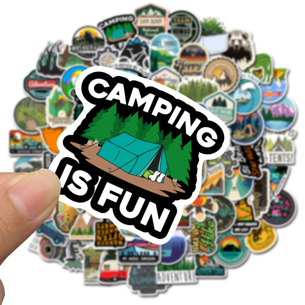 10/30/50/100PCS Outdoor Explore Mountain Climbing Stickers For Laptop Guitar Luggage Graffiti Sticker Decal Kid Classic Toys F5