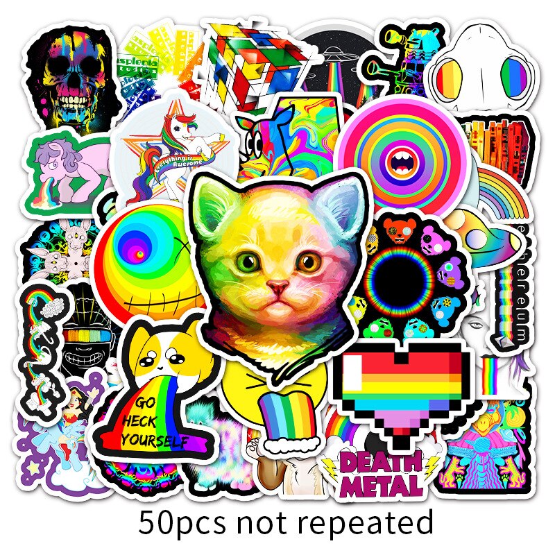 50PCS Mixed Cartoon INS Style Cute Colorful Stickers DIY Bike Travel Luggage Laptop Graffiti Waterproof Sticker Kid Toy Decal F5