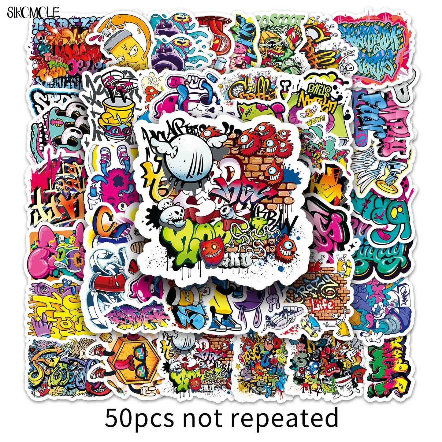 10/30/50pcs Fashion Personalized Street Stickers DIY Kid Toys Laptop Suitcase Skateboard Guitar Decals Graffiti Cartoon Sticker