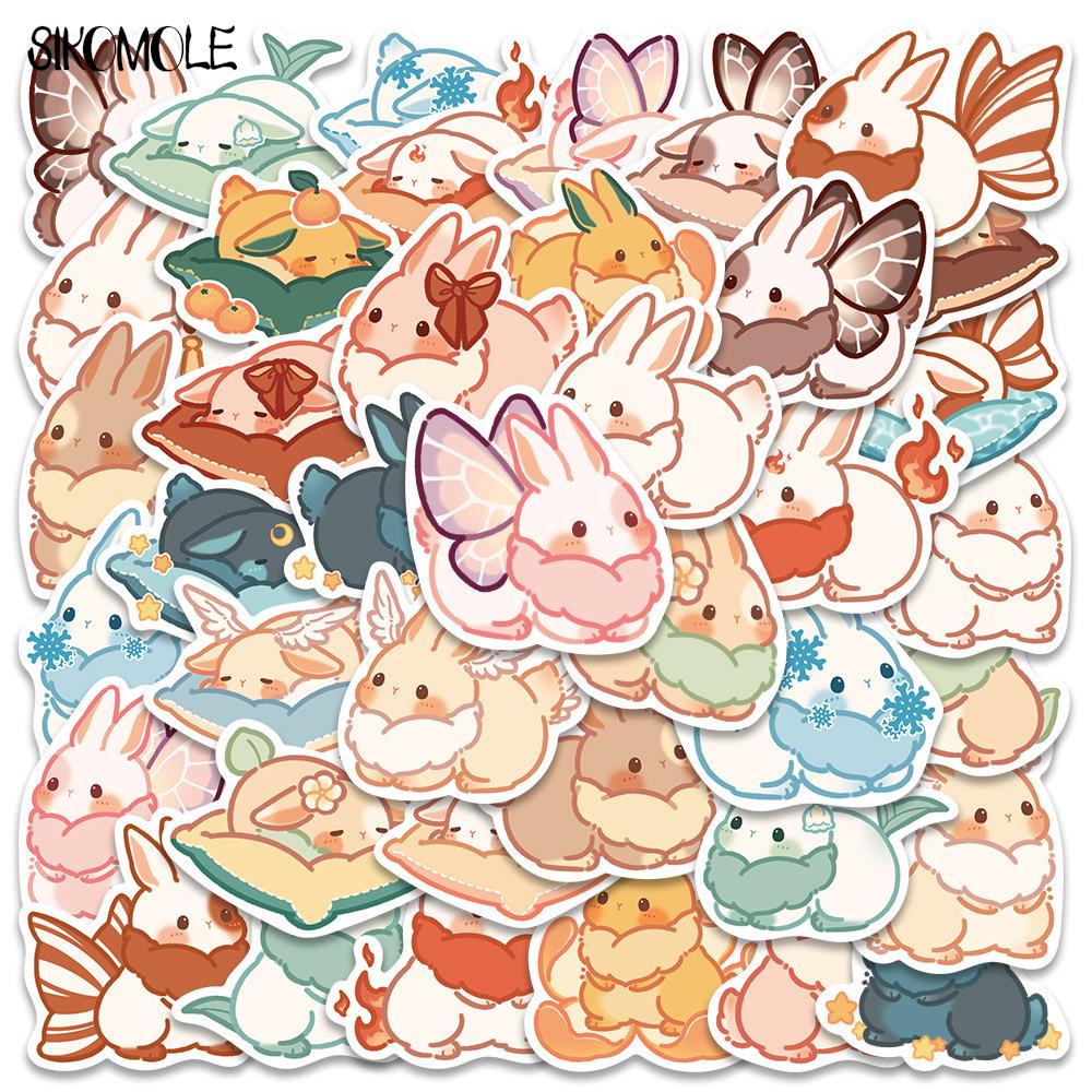 10/40PCS Cartoon Beautiful Animal Rabbit Stickers Kawaii DIY Toys Kid Laptop Luggage Skateboard Suitcase Decals Graffiti Sticker