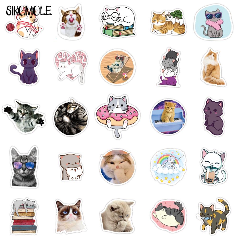 10/30/50/100PCS Kawaii Cat Stickers Cute Cartoon Animals Girl Suitcase Stationery Fridge Bottle Guitar Decal Graffiti Sticker F5