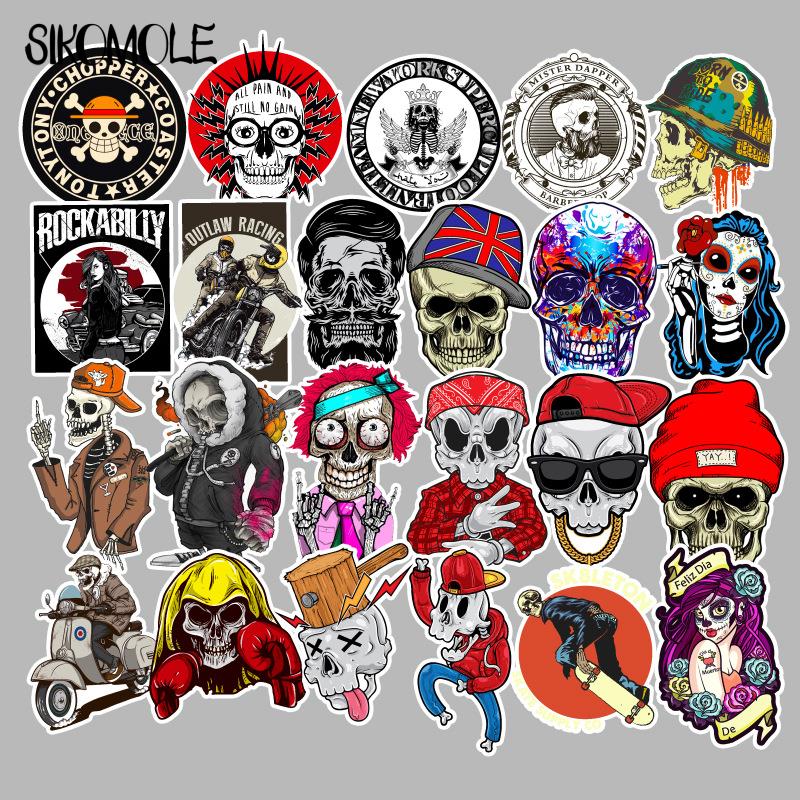 10/30/50/100PCS Cartoon Horror Skull Graffiti Fashion Stickers DIY Toy Skateboard Suitcase Car Luggage Laptop Decals Sticker F5