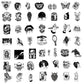 10/30/50/100PCS Cartoon Punk Devil Black And White Horror Gothic Stickers DIY Toys Skateboard Laptop Decals Graffiti Sticker F5