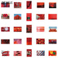 10/30/55PCS Beautiful Red Landscape Scenery Art Stickers DIY Toys Motor Skateboard Notebook Suitcase Decals Graffiti Sticker F5