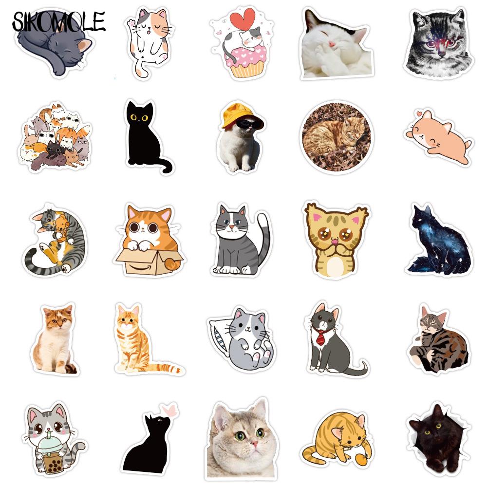 10/30/50/100PCS Kawaii Cat Stickers Cute Cartoon Animals Girl Suitcase Stationery Fridge Bottle Guitar Decal Graffiti Sticker F5