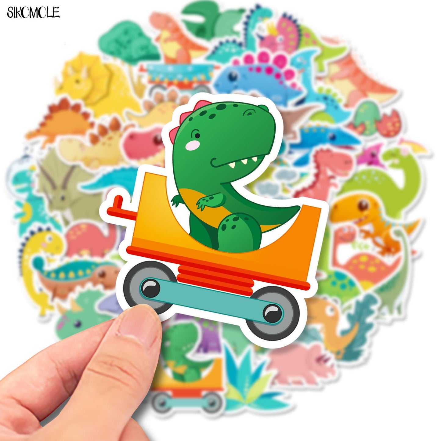 10/30/50PCS Cartoon Cute Dinosaur Stickers Graffiti Tyrannosauru Rex DIY Toy Decorative Suitcase Luggage Laptop Decal Sticker F5