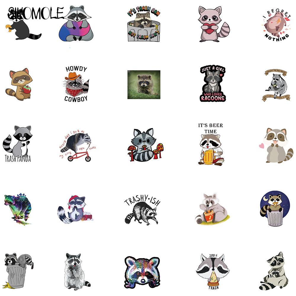 10/30/50/100PCS Cute Animal Raccoon Stickers For Kids DIY
