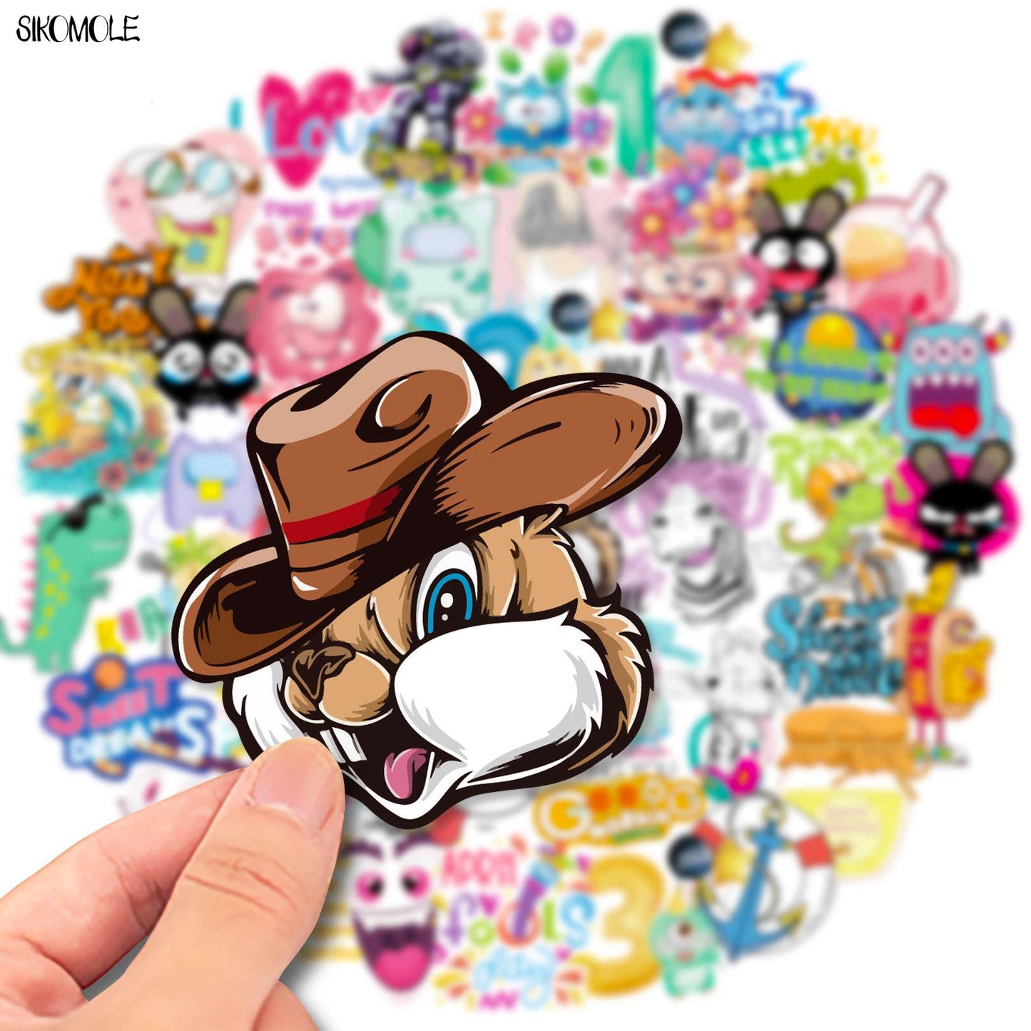 10/30/50PCS Cute Cartoon Children Transparent Stickers INS DIY Toys Decorative Suitcase Luggage Laptop Decal Graffiti Sticker F5