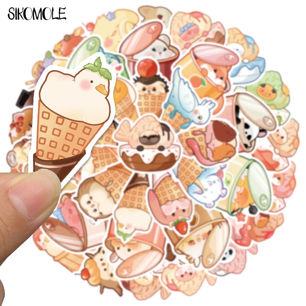 10/40PCS Cartoon Animal Ice Cream Canned Food Stickers DIY Laptop Luggage Skateboard Suitcase Guitar Graffiti Decal Sticker F5