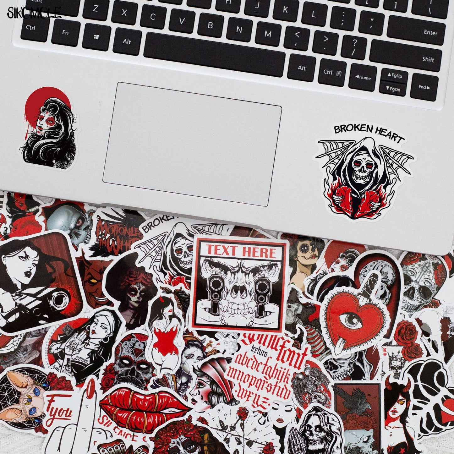 10/30/50pcs Red Black Gothic Horror Sticker Punk Gothic Thriller Laptop Luggage Skateboard DIY Toys Graffiti Stickers Decals F5