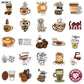 10/30/50PCS Cute Cartoon Coffee Stickers PVC Girl Toy DIY Stationery Luggage Suitcase Laptop Pegatinas Graffiti Sticker Decal F5