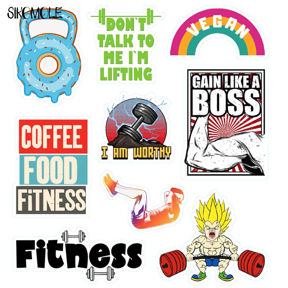 10/100PCS Cartoon Fitness Inspirational Sticker Gym DIY Car Guitar Motor Luggage Suitcase Classic Toy Decal Sticker Kid F5