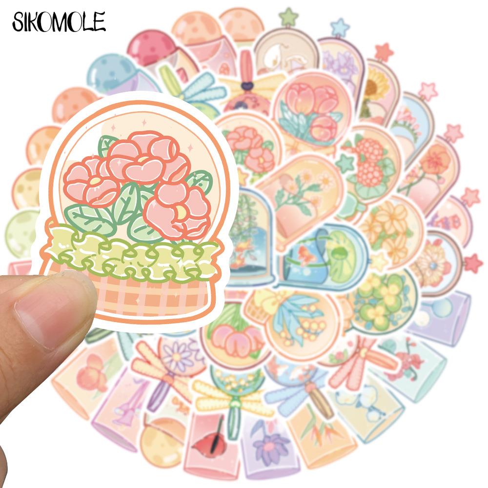 10/30/50PCS Cute Cartoon Lovely Pink Lovely Flowers Graffiti Stickers Kawaii DIY Toy Children Skateboard Laptop Decal Sticker F5