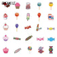 10/30/50PCS Cartoon Lovely Colorful Candy Sticker Pink Style DIY Toy Skateboard Luggage Graffiti Decals Stickers For Kid F5