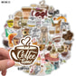 10/30/50PCS Cute Cartoon Coffee Stickers PVC Girl Toy DIY Stationery Luggage Suitcase Laptop Pegatinas Graffiti Sticker Decal F5