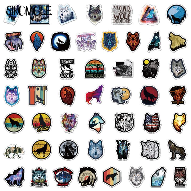 10/30/50PCS Cartoon Wind Wolf Sticker Animal Suitcase DIY Toys Skateboard Luggage Motorcycle Kid Boy Decals Graffiti Stickers F5