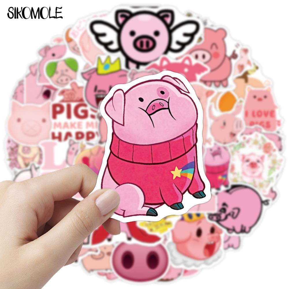 10/30/50PCS Cartoon Pink Pig Animals Stickers Funny Kawaii DIY Bike Travel Luggage Phone Guitar Laptop Decal Graffiti Sticker F5