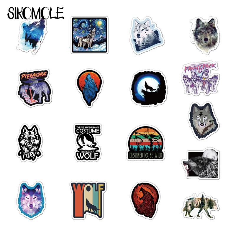 10/30/50PCS Cartoon Wind Wolf Sticker Animal Suitcase DIY Toys Skateboard Luggage Motorcycle Kid Boy Decals Graffiti Stickers F5