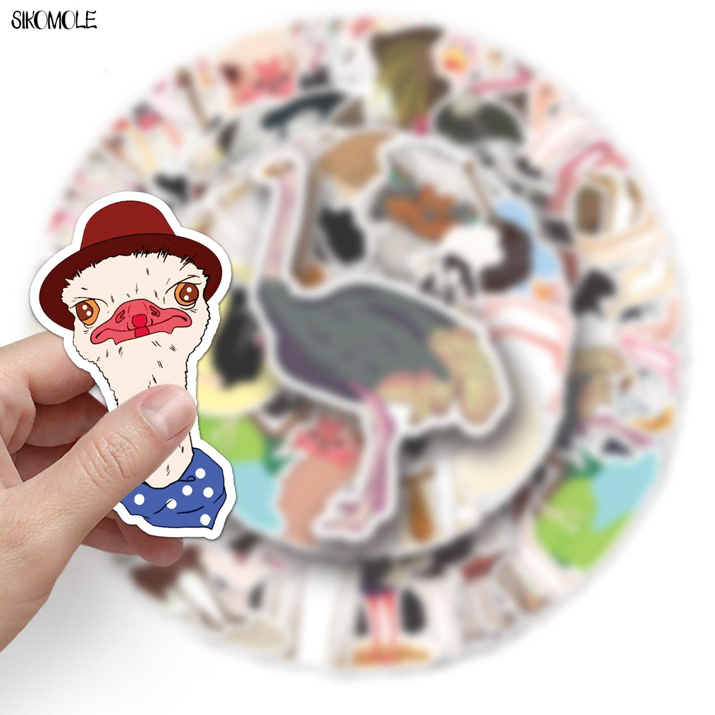 10/30/50pcs Ostrich Stickers Animals DIY Gift Kids Toys Laptop Suitcase Skateboard Phone Guitar Decals Graffiti Cartoon Sticker