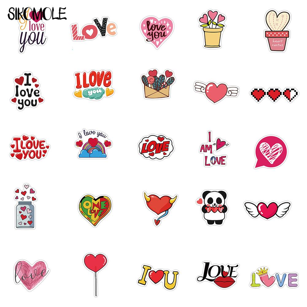 10/30/50PCS Couple Stickers Valentine's Day I LOVE YOU Phone Guiter Motorcycle Skate Bike Helmet VSCO Girl Decals Stickers F5