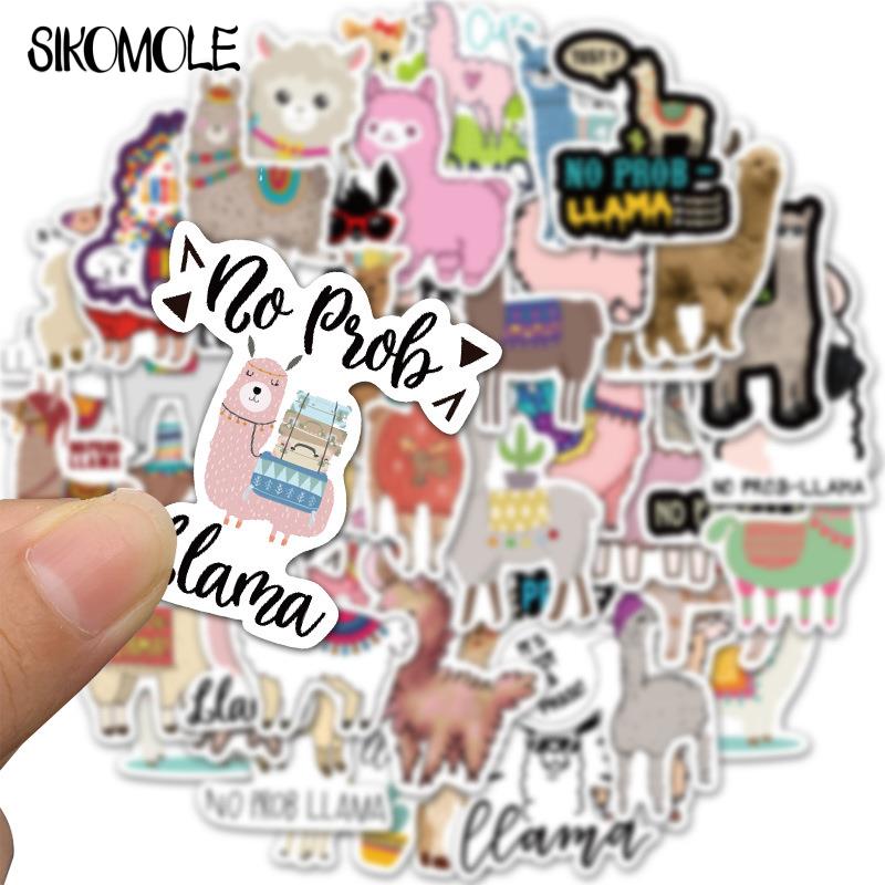 10/30/50PCS Cute Cartoon Alpaca Sheep Animal Sticker Llama Camel Kawaii Laptop Scrapbook Skateboard Car Toy Decals Stickers F5