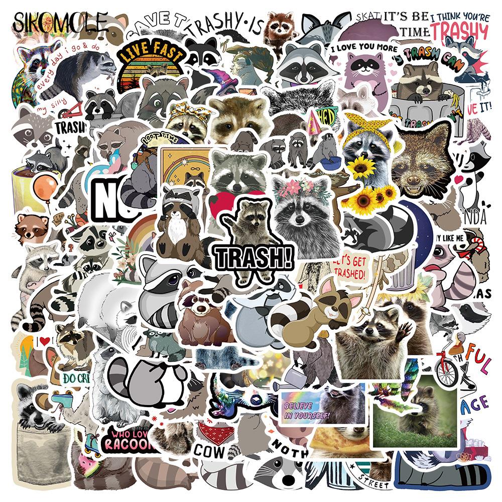 10/30/50/100pcs Kawaii Raccoon Stickers Graffiti Diy Guitar