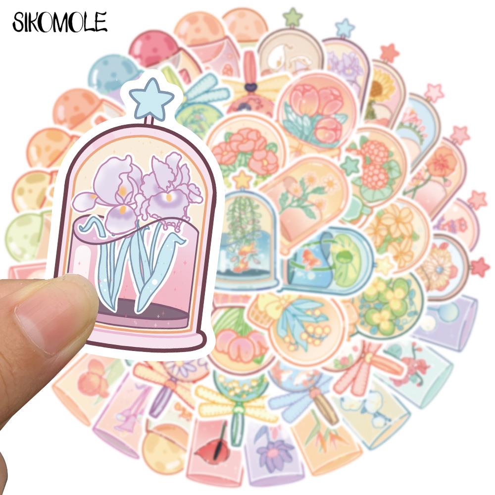 10/30/50PCS Cute Cartoon Lovely Pink Lovely Flowers Graffiti Stickers Kawaii DIY Toy Children Skateboard Laptop Decal Sticker F5