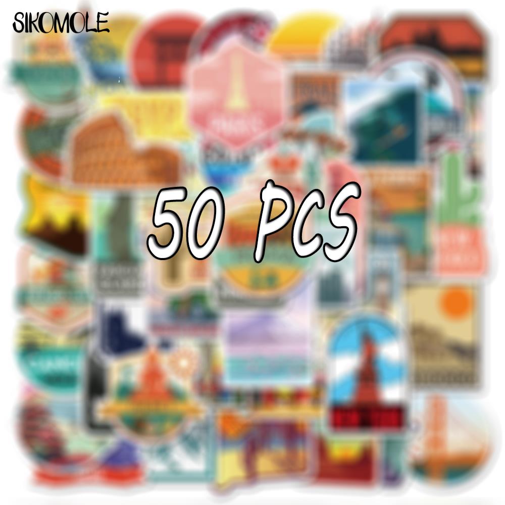 10/30/50PCS Global Travel City Landscape Stickers DIY Toys Stationery Case Skateboard Laptop Guitar Pegatinas Decals Stickers F5