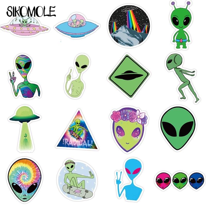 10/30/50PCS Outer Space Stickers Alien UFO Astronaut Green Sticker DIY Toy Laptop Car Motorcyle Notebook Kid Graffiti Sticker F5