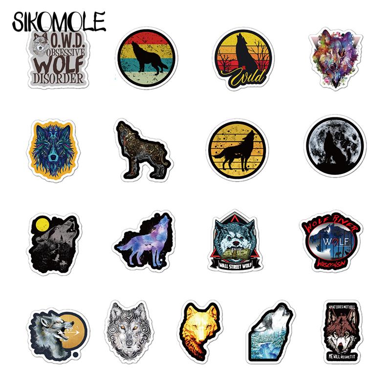 10/30/50PCS Cartoon Wind Wolf Sticker Animal Suitcase DIY Toys Skateboard Luggage Motorcycle Kid Boy Decals Graffiti Stickers F5