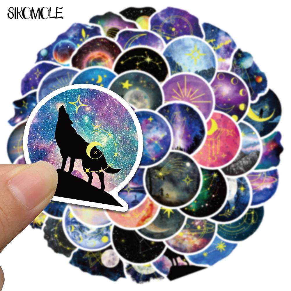 10/30/50pcs Starry Sky At Night Moonlight Stickers Art Toy DIY Kids Notebook Luggage Motorcycle Laptop Decals Graffiti Sticker