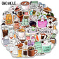 10/30/50pcs Cute Cartoon Cup Of Coffee Stickers Girl Kawaii Laptop Bottle Bicycle Skateboard Luggage Decals Graffiti Sticker F5