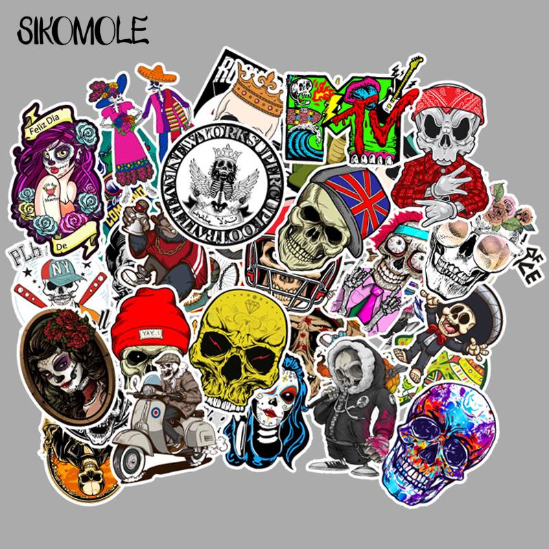 10/30/50/100PCS Cartoon Horror Skull Graffiti Fashion Stickers DIY Toy Skateboard Suitcase Car Luggage Laptop Decals Sticker F5