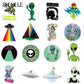 10/30/50PCS Outer Space Stickers Alien UFO Astronaut Green Sticker DIY Toy Laptop Car Motorcyle Notebook Kid Graffiti Sticker F5