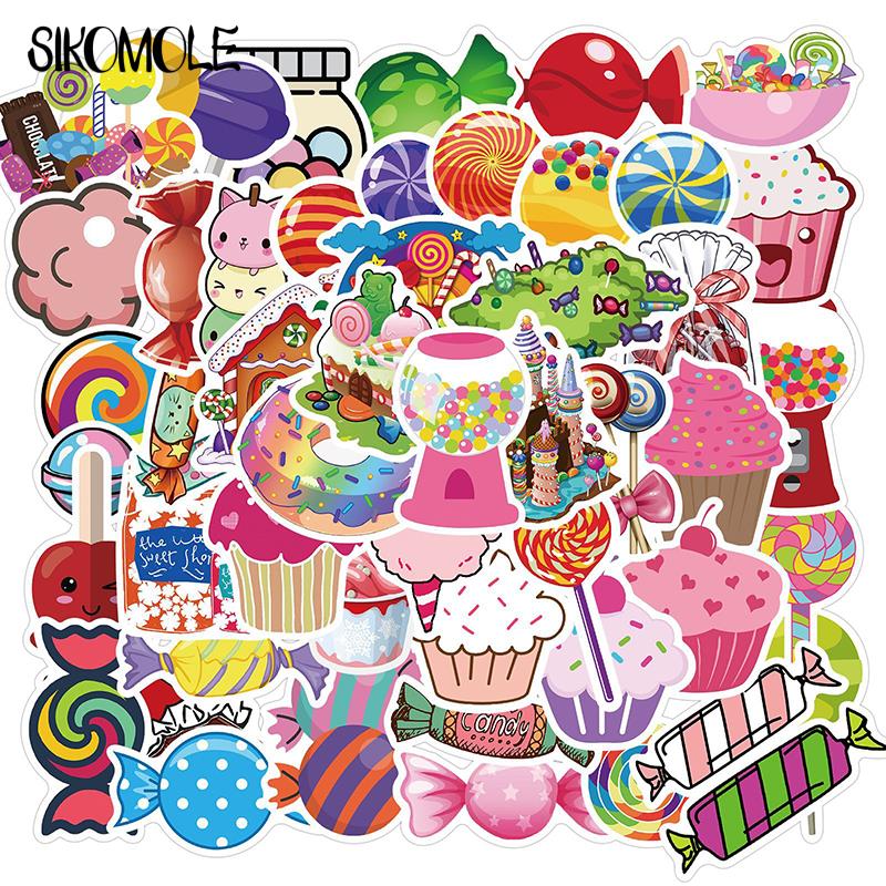 10/30/50PCS Cartoon Lovely Colorful Candy Sticker Pink Style DIY Toy Skateboard Luggage Graffiti Decals Stickers For Kid F5