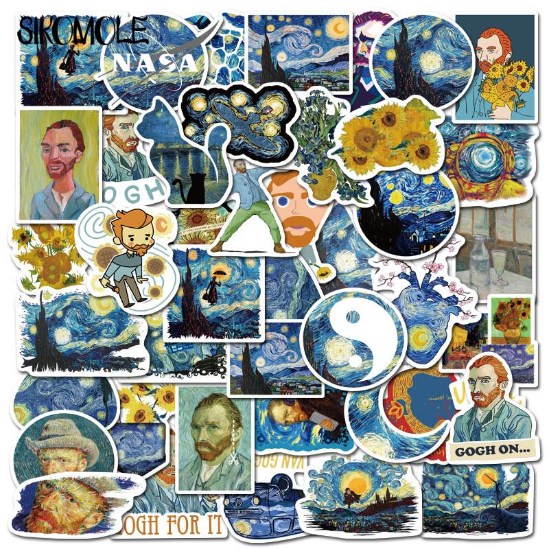 10/30/40PCS Artist Van Gogh Art Painting Style Sticker Case DIY Luggage Laptop Skateboard Motorcycle Bicycle Decal Stickers F5