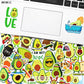 10/30/50PCS Cartoon Cute Avocado Stickers Kawaii Green Plant DIY Toy Skateboard Luggage Laptop Bicycle Decal Graffiti Sticker F5