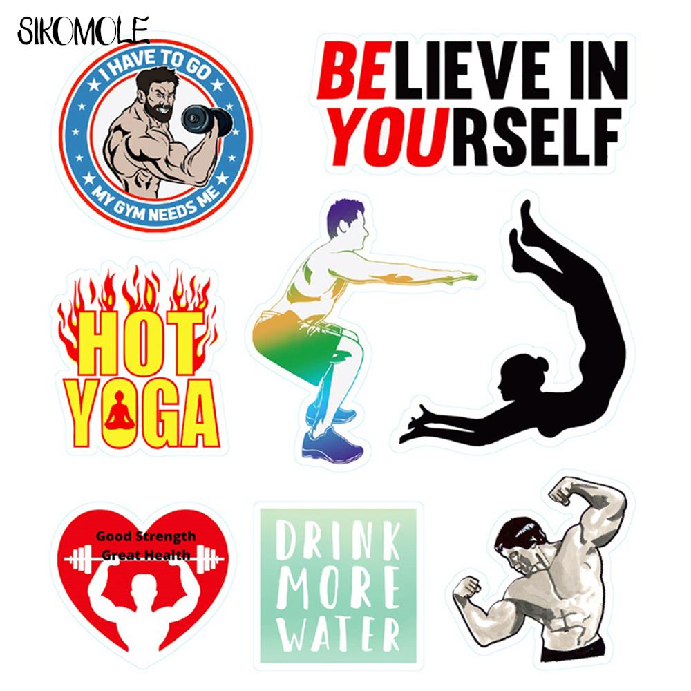 10/100PCS Cartoon Fitness Inspirational Sticker Gym DIY Car Guitar Motor Luggage Suitcase Classic Toy Decal Sticker Kid F5