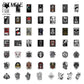 10/30/50PCS Horror And Thriller Square Gothic Wind DIY Toy Luggage Motorcycle Laptop Refrigerator Case Helmet Decals Stickers F5