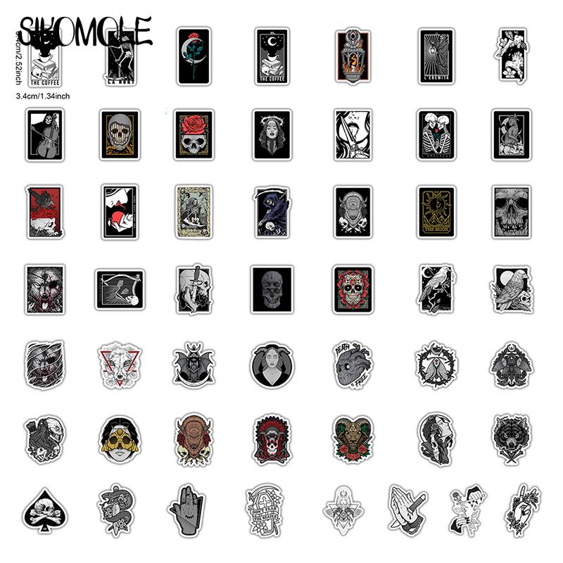 10/30/50PCS Horror And Thriller Square Gothic Wind DIY Toy Luggage Motorcycle Laptop Refrigerator Case Helmet Decals Stickers F5