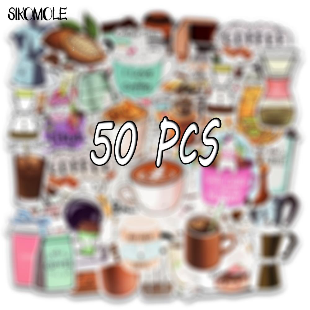 10/30/50pcs Cute Cartoon Cup Of Coffee Stickers Girl Kawaii Laptop Bottle Bicycle Skateboard Luggage Decals Graffiti Sticker F5