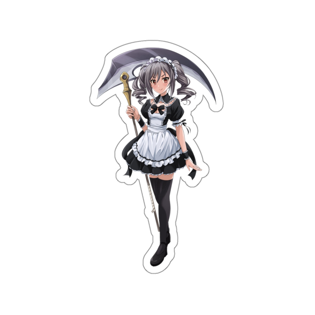 Maid Ranko Kanzaki with Scythe Idolmaster Waterproof Sticker - Weatherproof Vinyl Car Decal