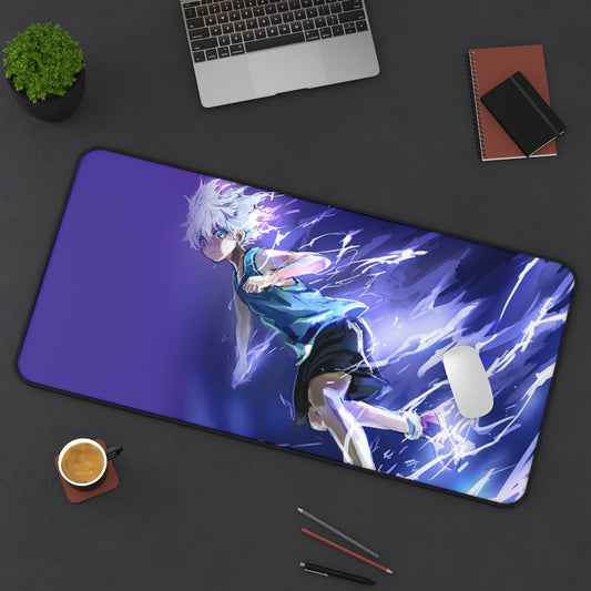 Hunter X Hunter anime Mouse Pad /Desk Mat - Killua ( lightening mode) - The Mouse Pads Ninja 31" × 15.5" Home Decor