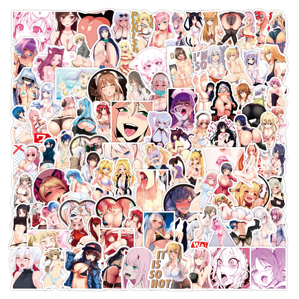 100pcs anime girls Decal Stickers | Hot Waifu stickers Decal Stickers | For  suitcase laptop Car Truck Waterproof Car stickers